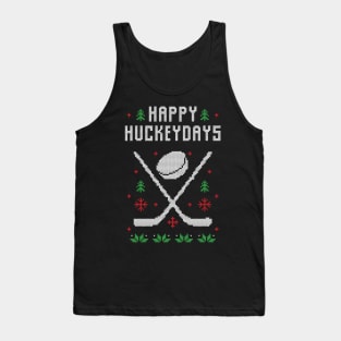 Happy Hockeydays Funny Ugly Christmas Sweater Tank Top